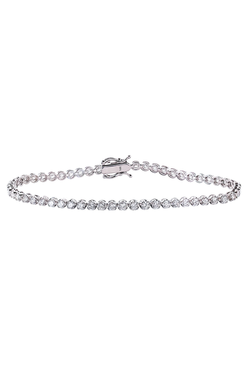 Diamond Round Tennis Bracelet - White Gold-WHITE GOLD-JEWELRYFINE JEWELBRACELET O-SOFIA LAROUSSI