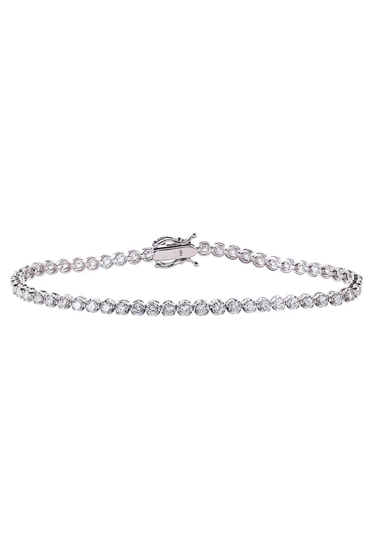 Diamond Round Tennis Bracelet - White Gold-WHITE GOLD-JEWELRYFINE JEWELBRACELET O-SOFIA LAROUSSI