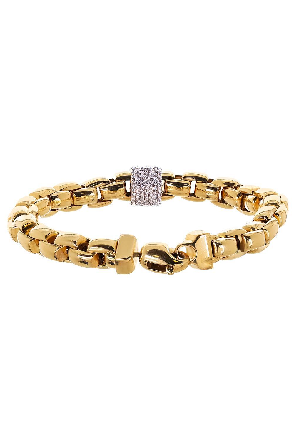 Diamond Rondelle Link Bracelet-YELLOW GOLD-JEWELRYFINE JEWELBRACELET O-SOFIA LAROUSSI