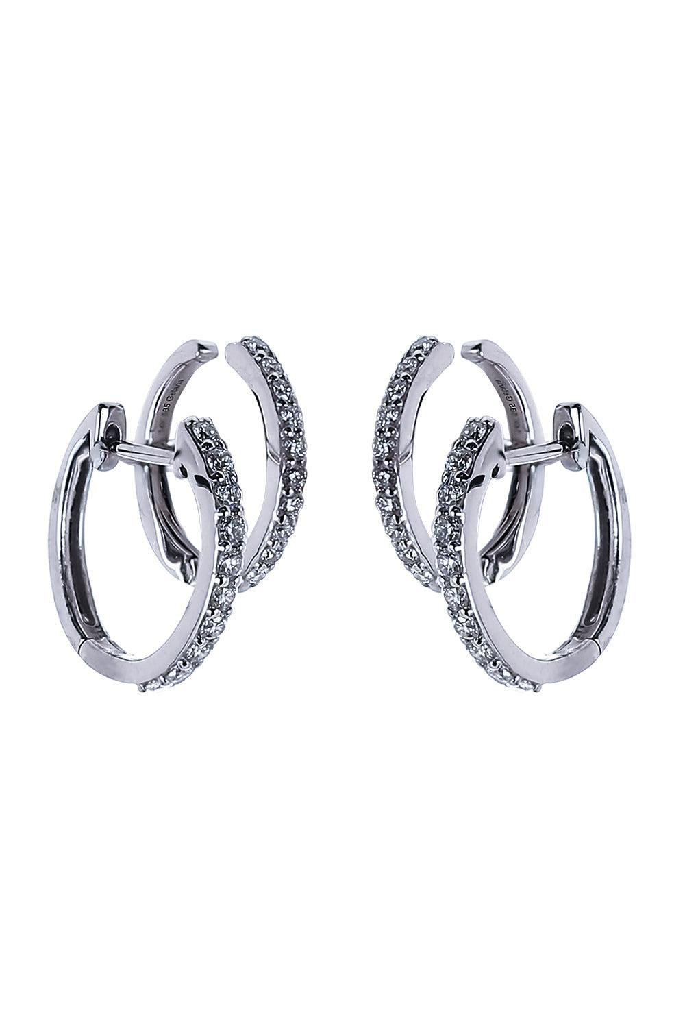  Diamond Double Illusion Hoop Earrings-WHITE GOLD-JEWELRYFINE JEWELEARRING-SOFIA LAROUSSI 