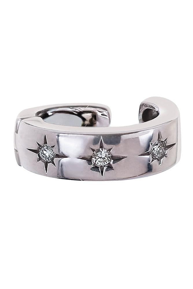 Diamond Four Starburst Ear Cuff-WHITE GOLD-JEWELRYFINE JEWELEARRING-SOFIA LAROUSSI