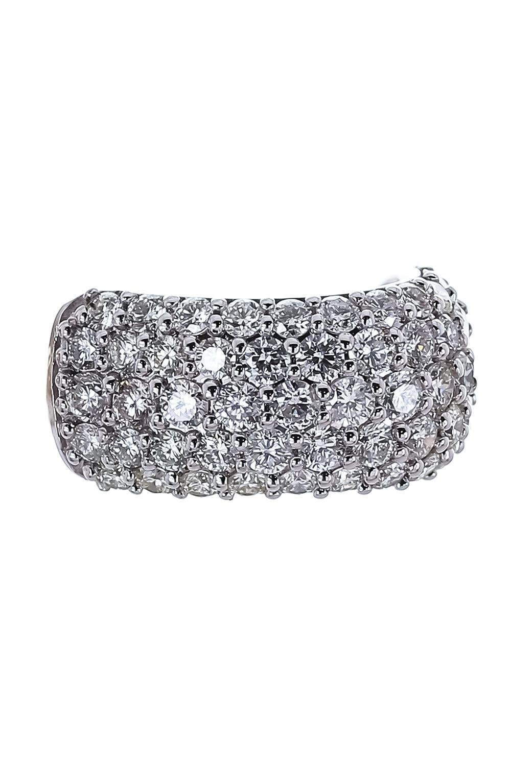 Diamond Pave Wide Ear Cuff - White Gold