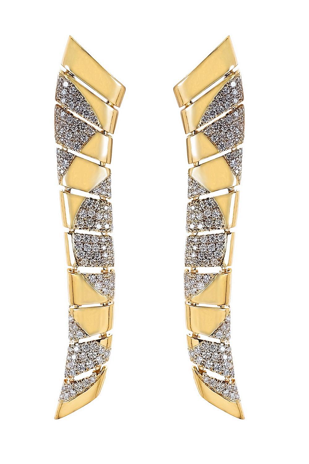  Diamond Section Long Earrings-YELLOW GOLD-JEWELRYFINE JEWELEARRING-SOFIA LAROUSSI 