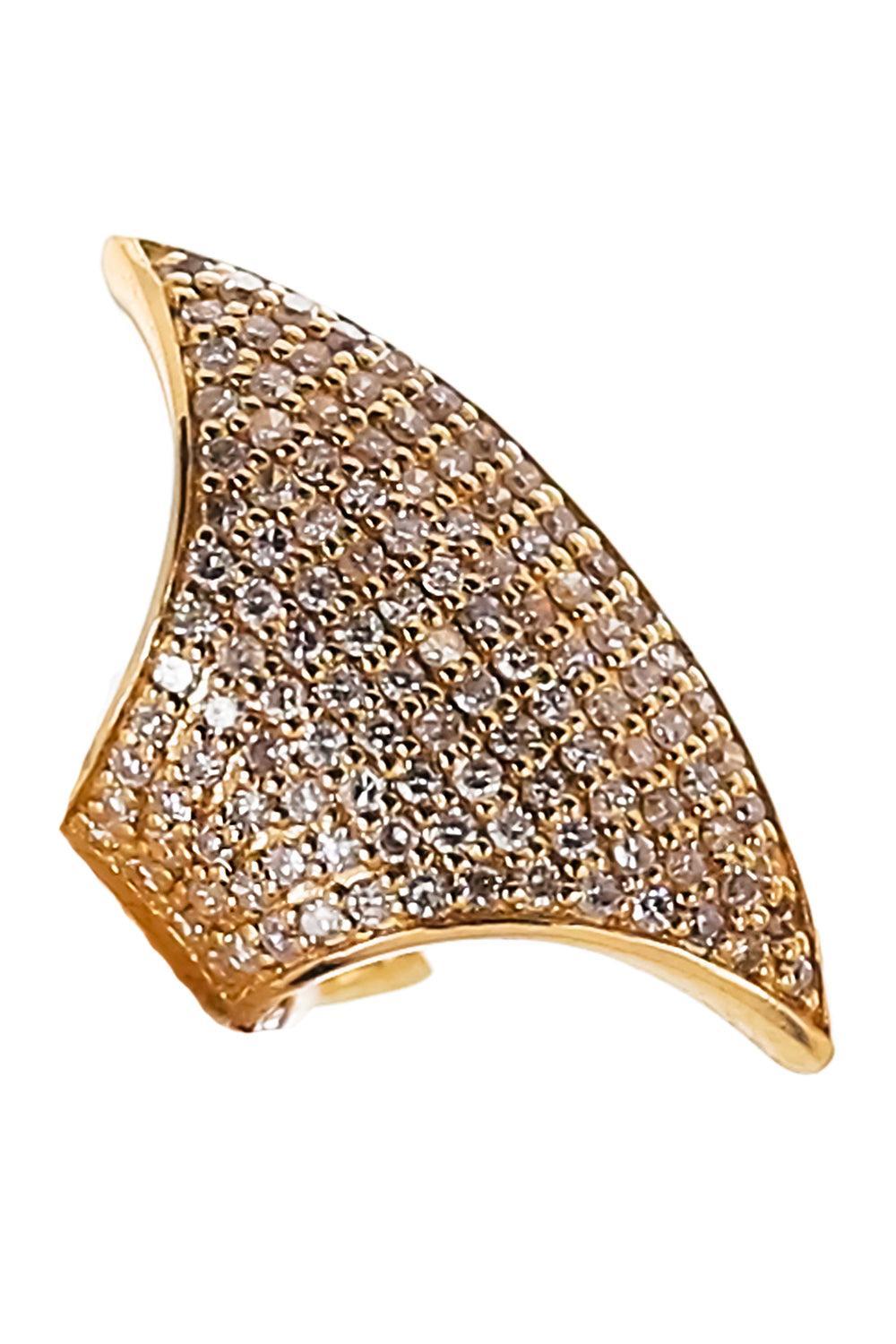 Diamond Shield Ear Cuff-YELLOW GOLD-JEWELRYFINE JEWELEARRING-SOFIA LAROUSSI 