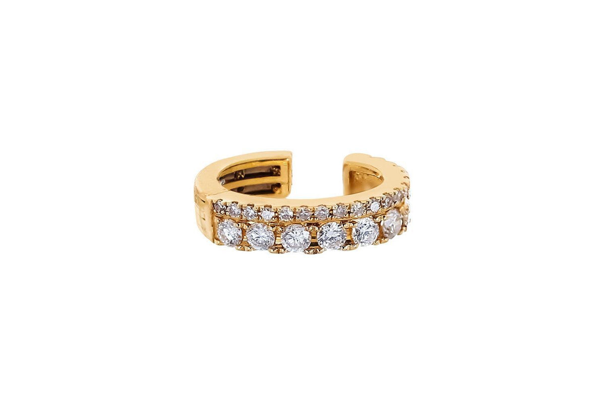  Diamond Two Row Ear Cuff-YELLOW GOLD-JEWELRYFINE JEWELEARRING-SOFIA LAROUSSI 