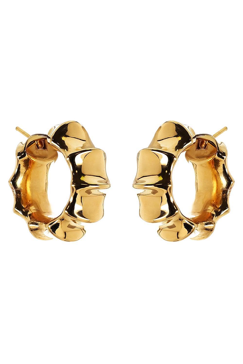  Ridge Hoop Earrings-YELLOW GOLD-JEWELRYFINE JEWELEARRING-SOFIA LAROUSSI 