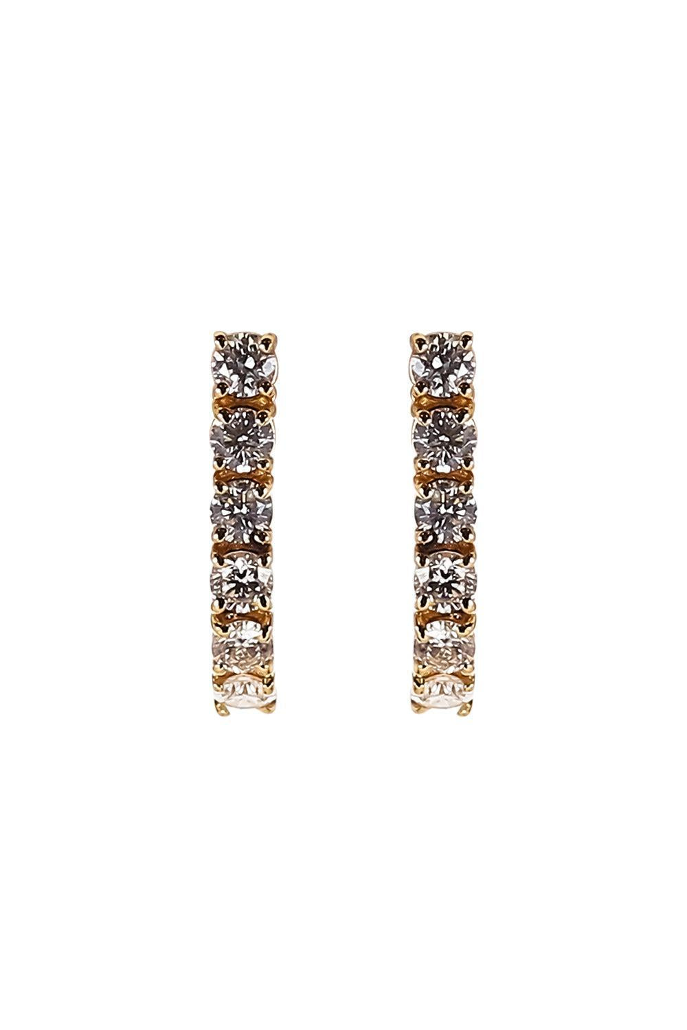 Six Diamond Hoop Earrings-YELLOW GOLD-JEWELRYFINE JEWELEARRING-SOFIA LAROUSSI