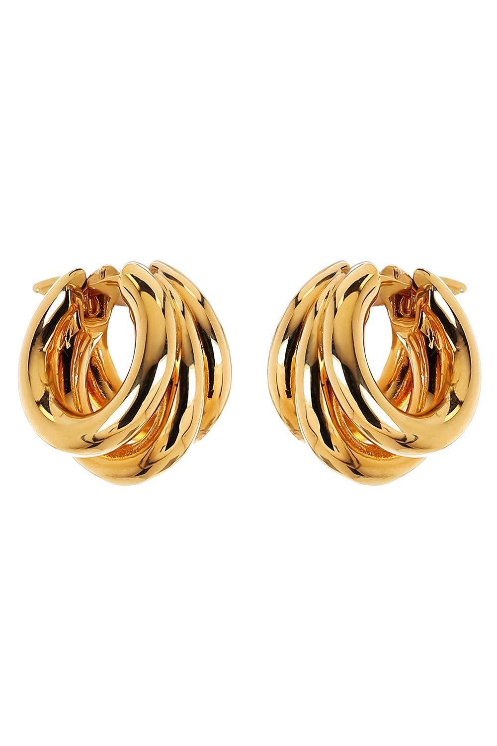 Three Line Hoop Earrings-YELLOW GOLD-JEWELRYFINE JEWELEARRING-SOFIA LAROUSSI