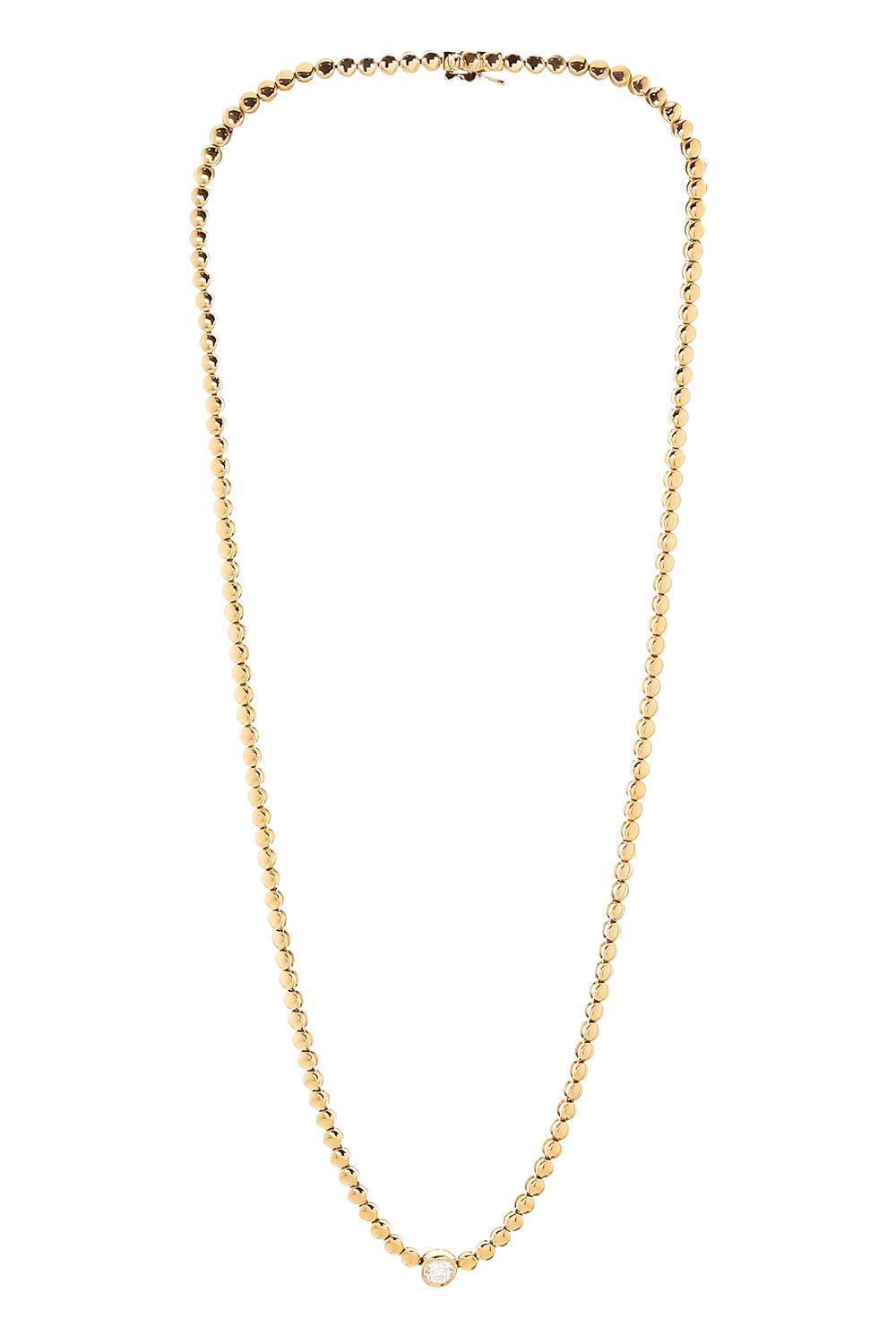 Diamond Solitaire Tennis Necklace-YELLOW GOLD-JEWELRYFINE JEWELNECKLACE O-SOFIA LAROUSSI