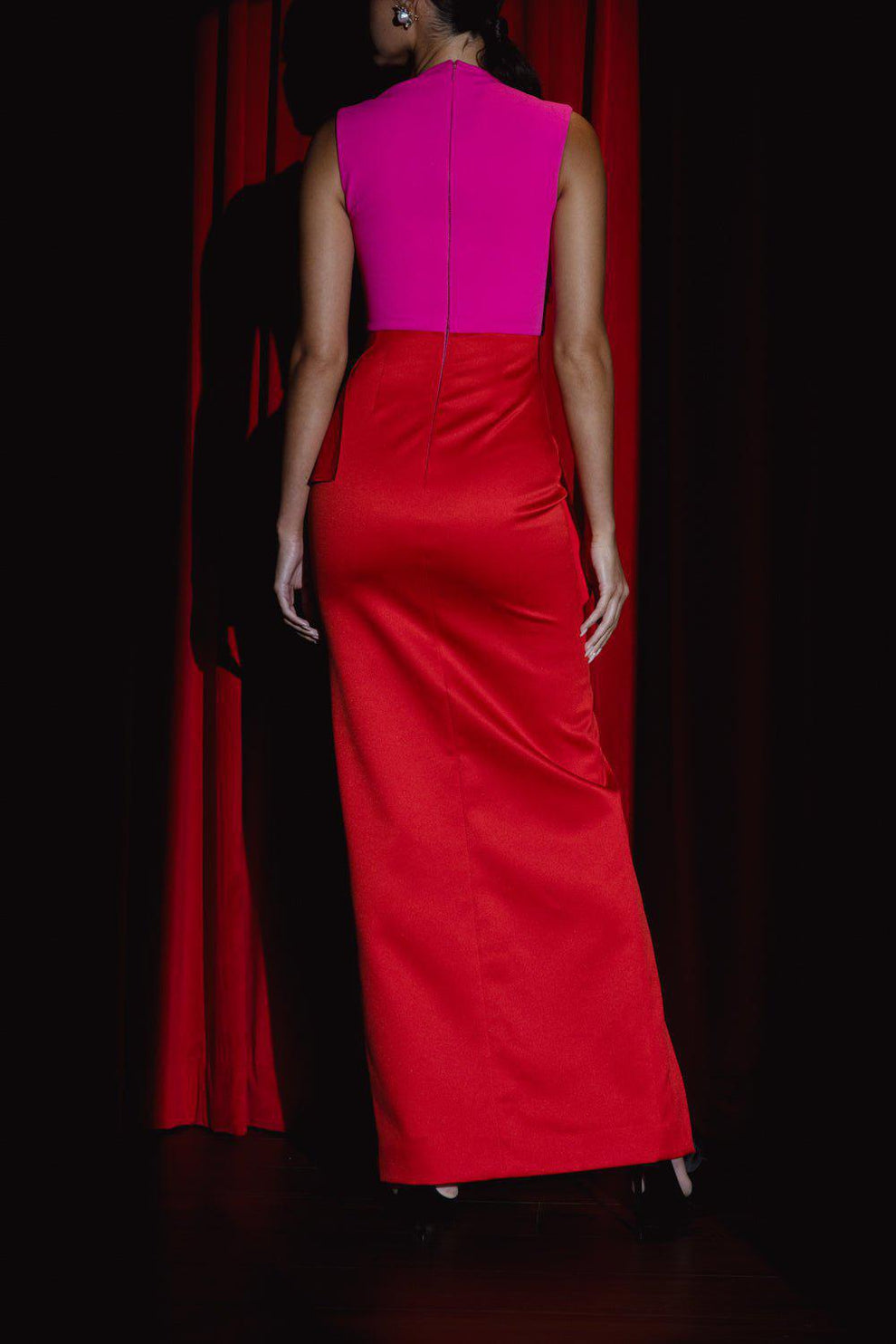 strapless open back dress Red Princess Dress – Ally and Alice main image 1