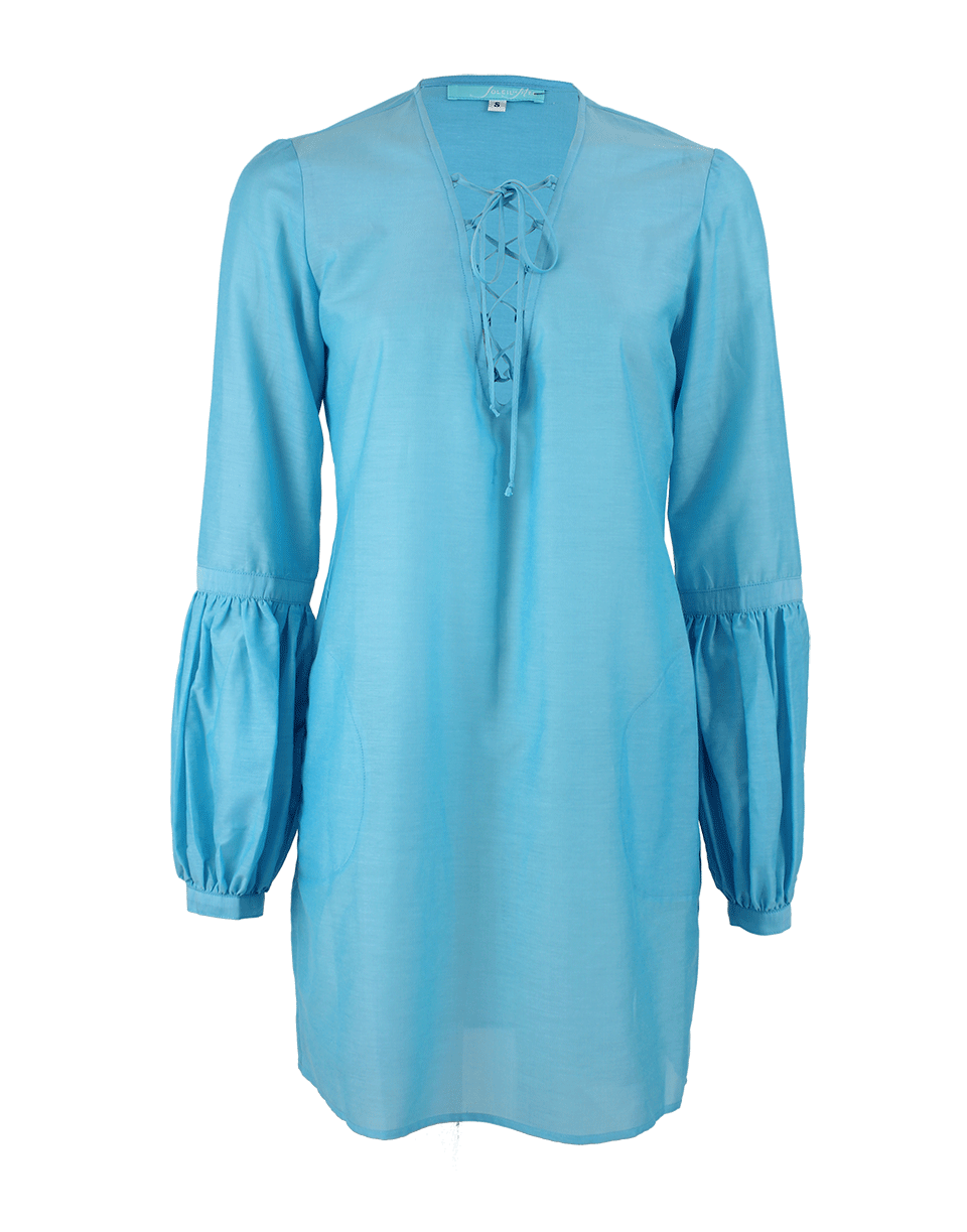 SOLEIL DE MER-Long Sleeve Lace Up Tunic Dress-