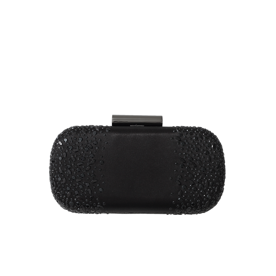 SONDRA ROBERTS-Satin Clutch With Stones-BLACK