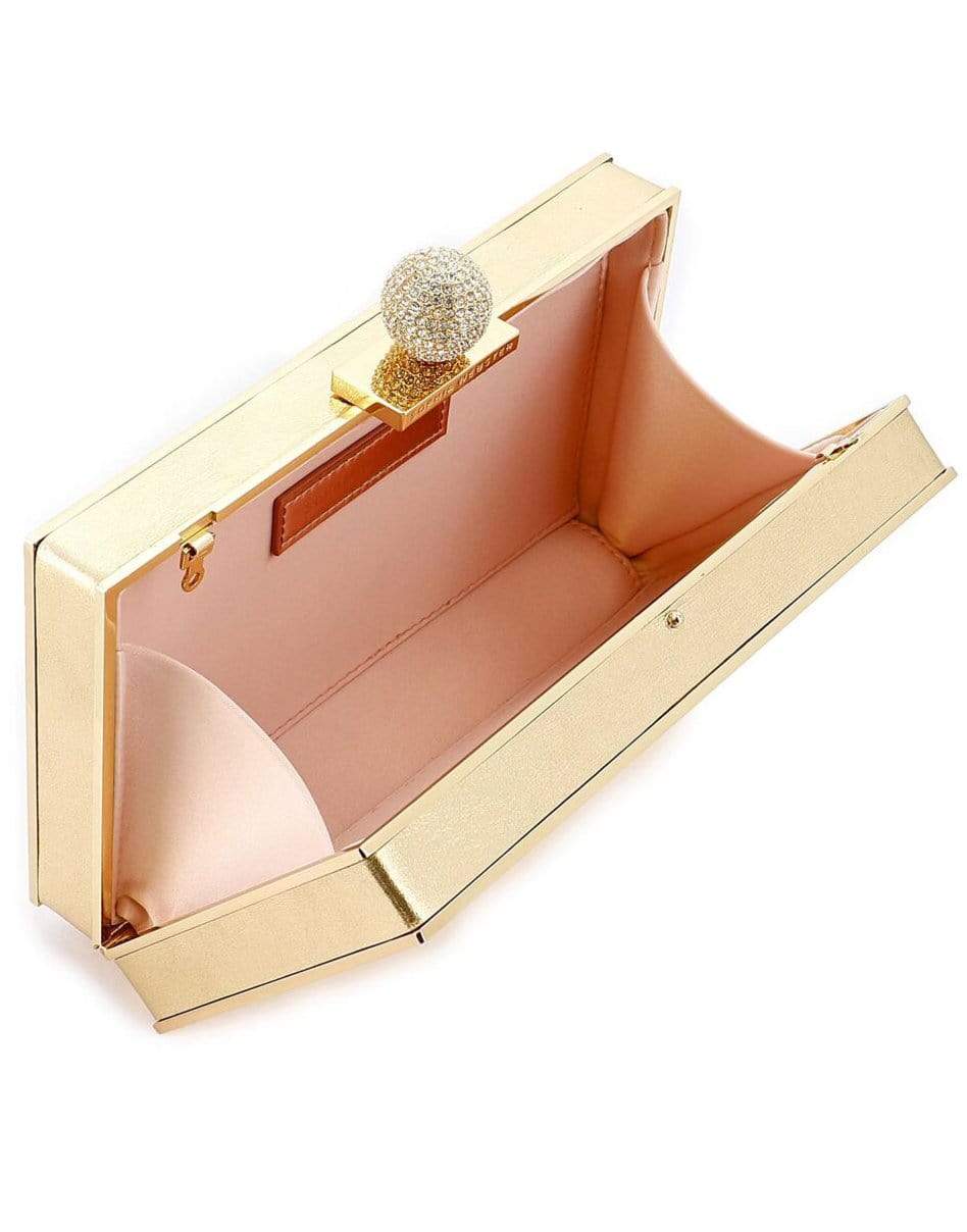 SOPHIA WEBSTER-Clara Bijou Leather Box Clutch-GOLD