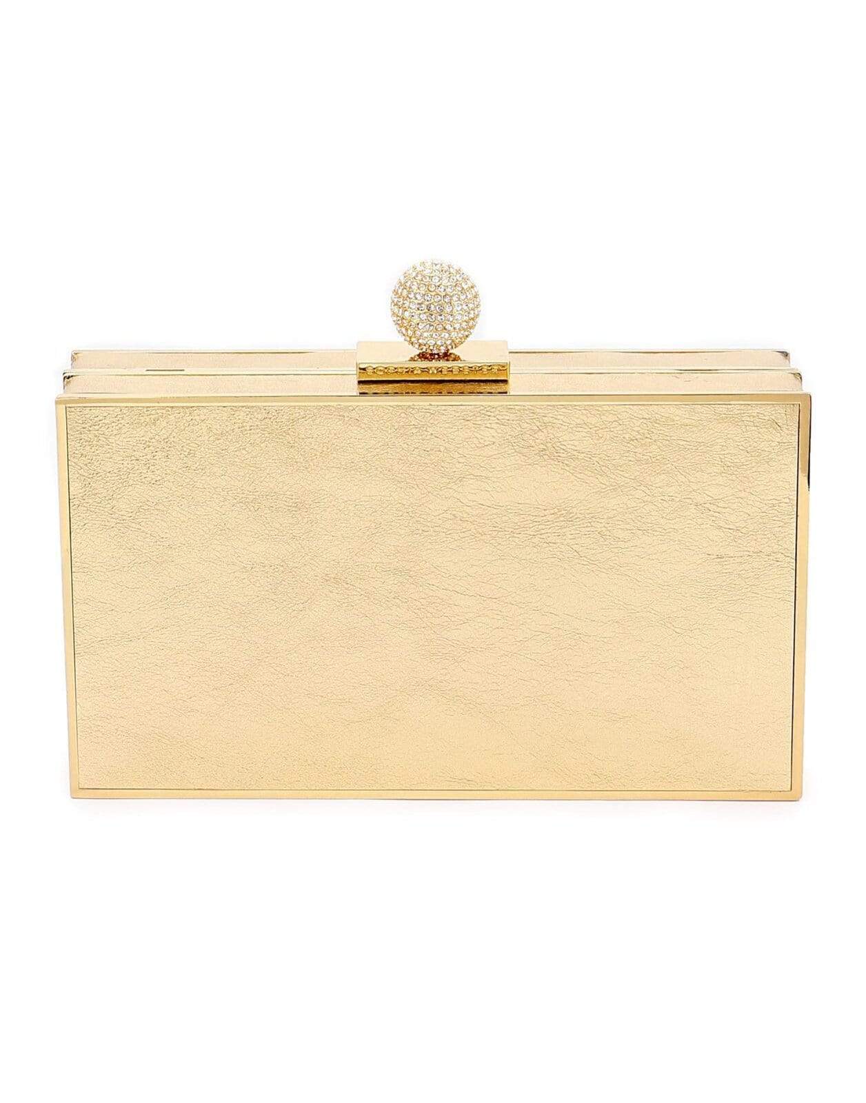 SOPHIA WEBSTER-Clara Bijou Leather Box Clutch-GOLD