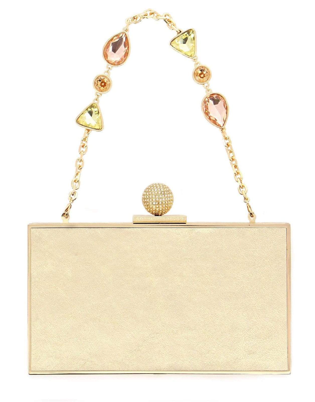 SOPHIA WEBSTER-Clara Bijou Leather Box Clutch-GOLD