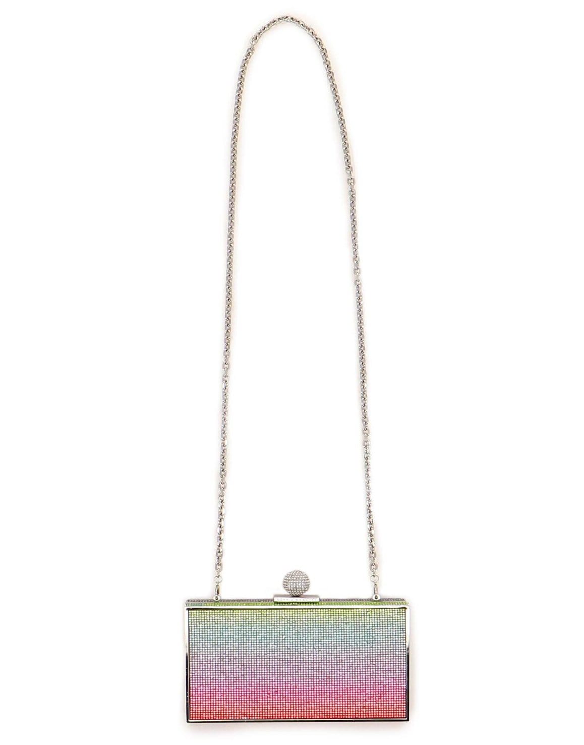SOPHIA WEBSTER-Clara Rainbow Crystal Box Clutch-RAINBOW