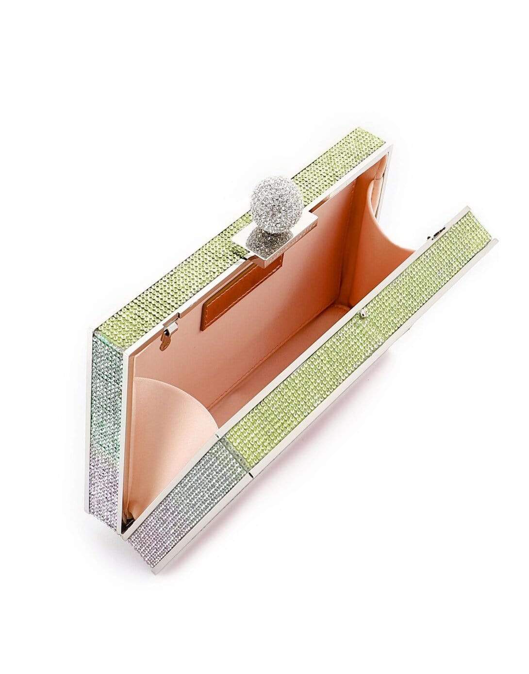 SOPHIA WEBSTER-Clara Rainbow Crystal Box Clutch-RAINBOW