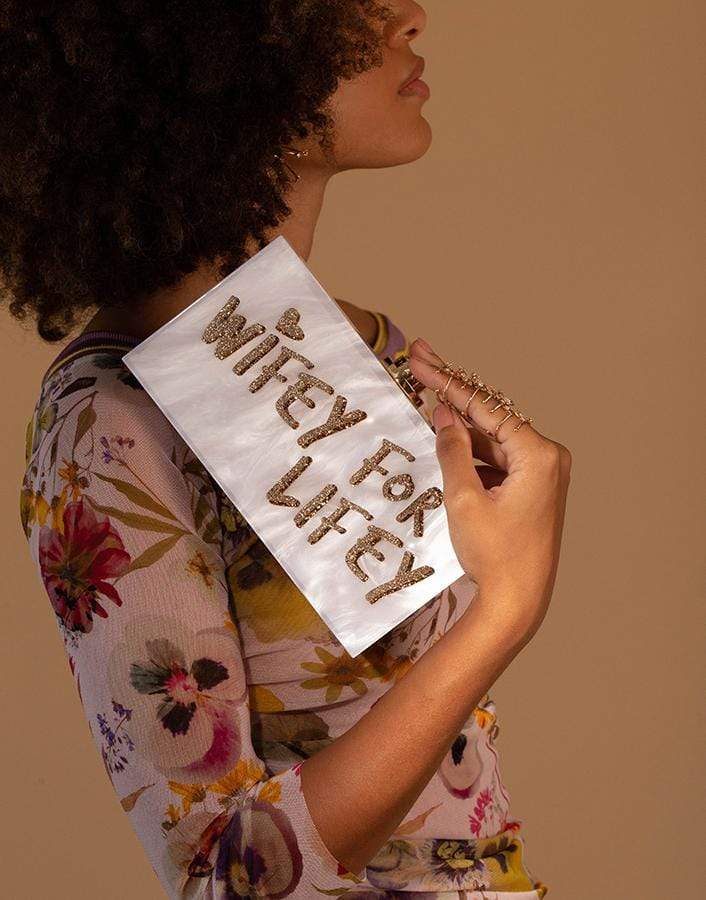 SOPHIA WEBSTER-Cleo Wifey For Lifey-WHT/GOLD