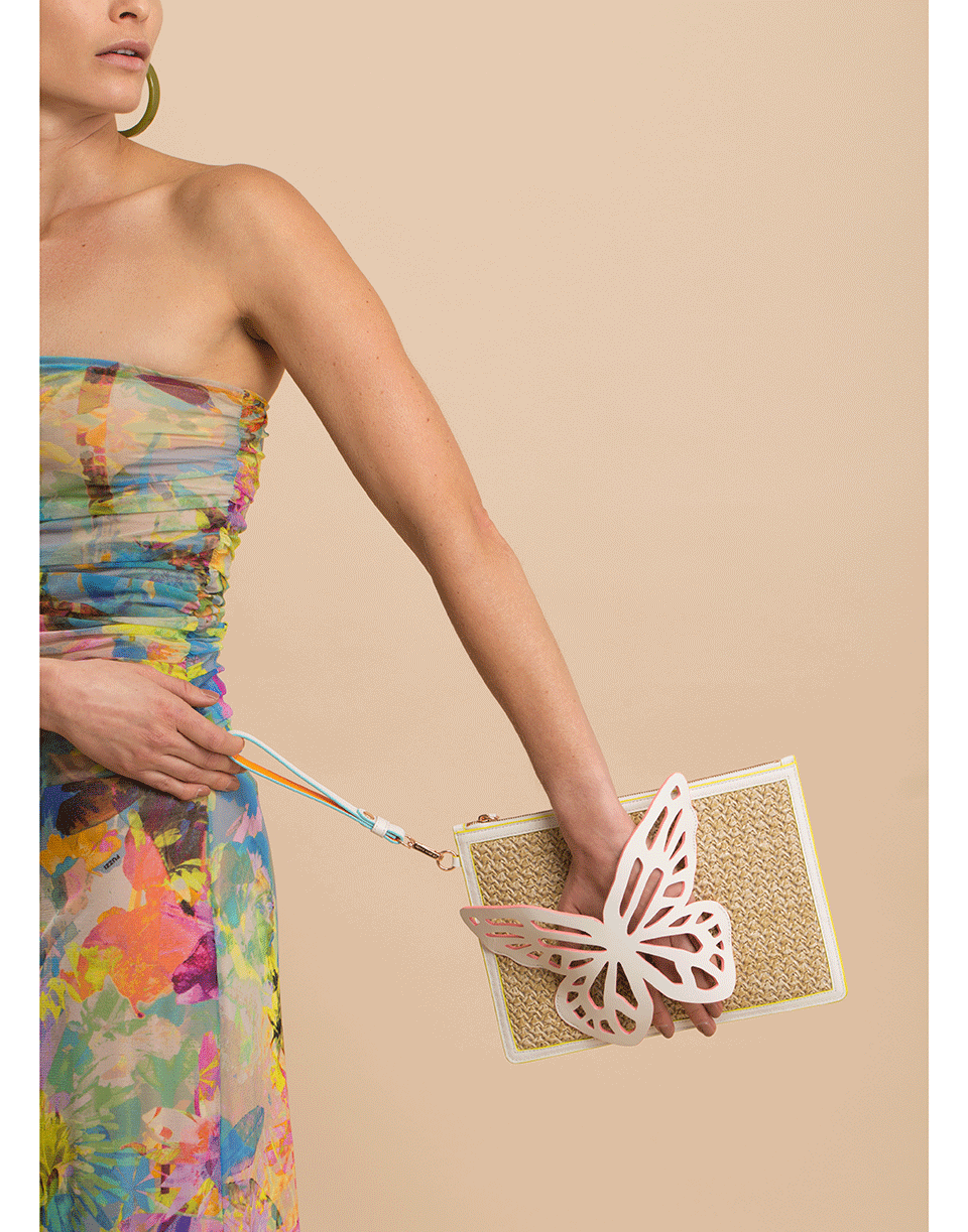 SOPHIA WEBSTER-Flossy Butterfly Pouchette-WHT/NEU