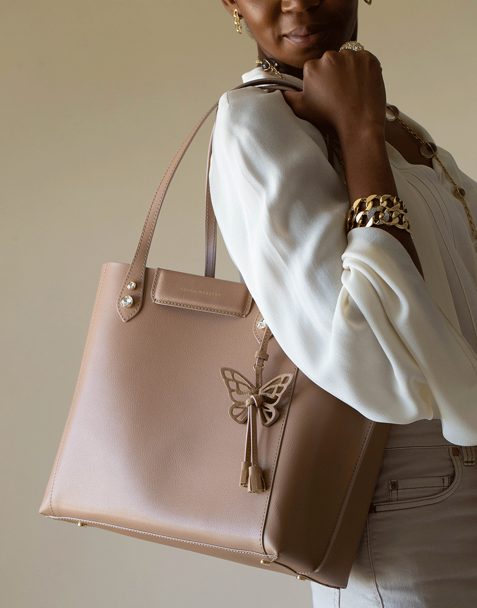 SOPHIA WEBSTER-Camel and Champagne Holla Tote-CML/CHAM