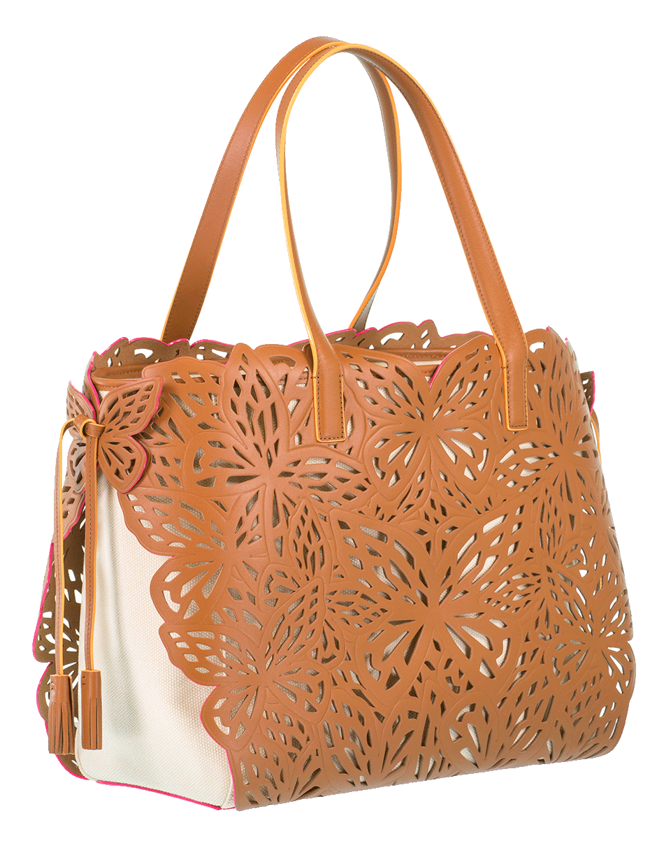 SOPHIA WEBSTER-Liara Canvas Tote-TAN/MAGE