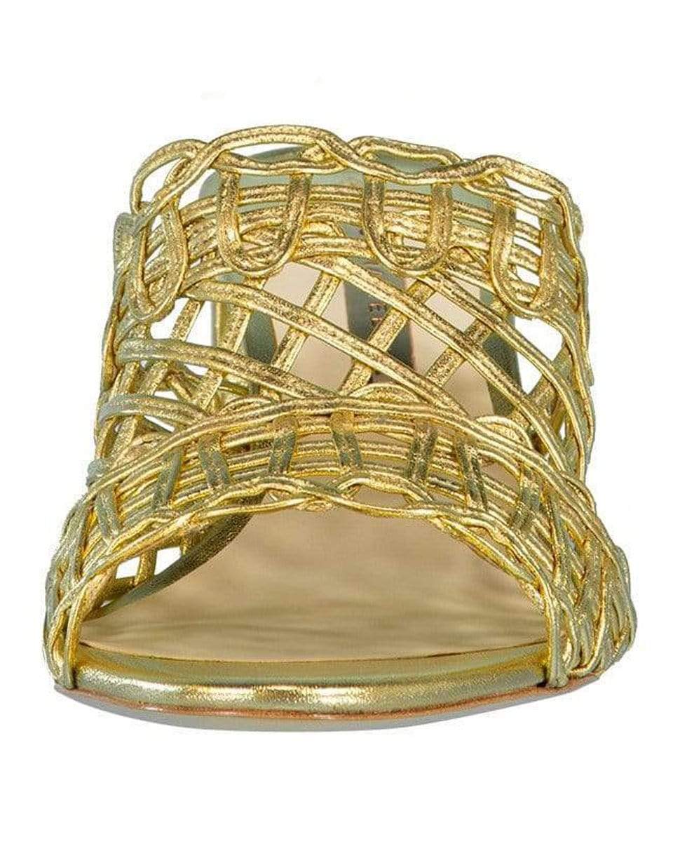 SOPHIA WEBSTER-Gold Delphine Mid Block Mule-