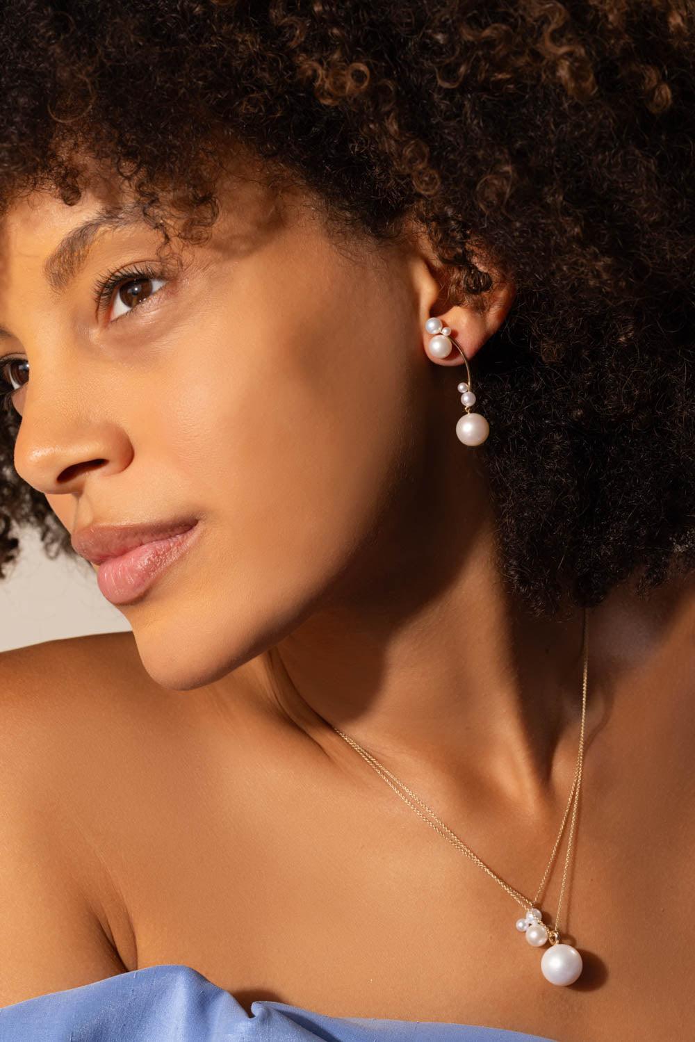 SOPHIE BILLE BRAHE-Grand Stella Perle Earring-