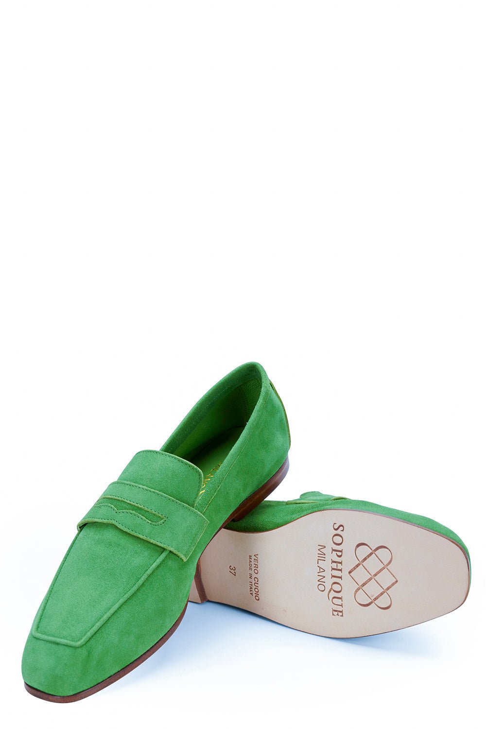 SOPHIQUE-Essenziale Suede Loafer - Avocado-