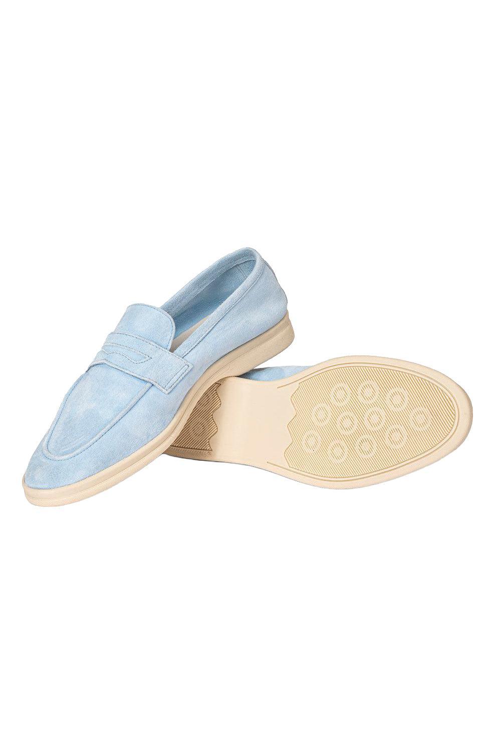 Essenziale Suede Loafer - Baby Blue-BABY BLUE-36-SHOEFLAT SHOE-SOPHIQUE
