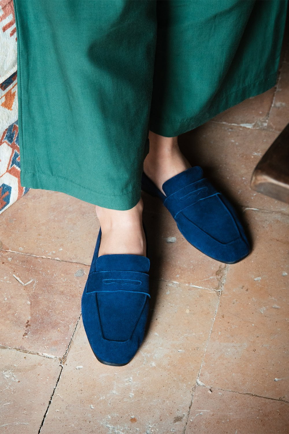 SOPHIQUE-Essenziale Suede Loafer - Blue Ink-