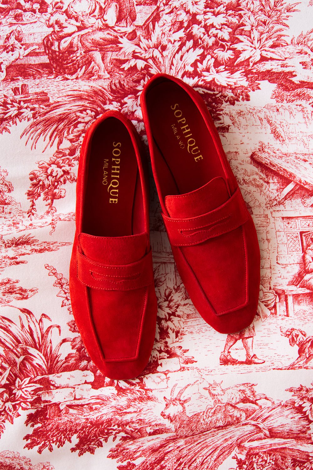 SOPHIQUE-Essenziale Suede Loafer - Red-