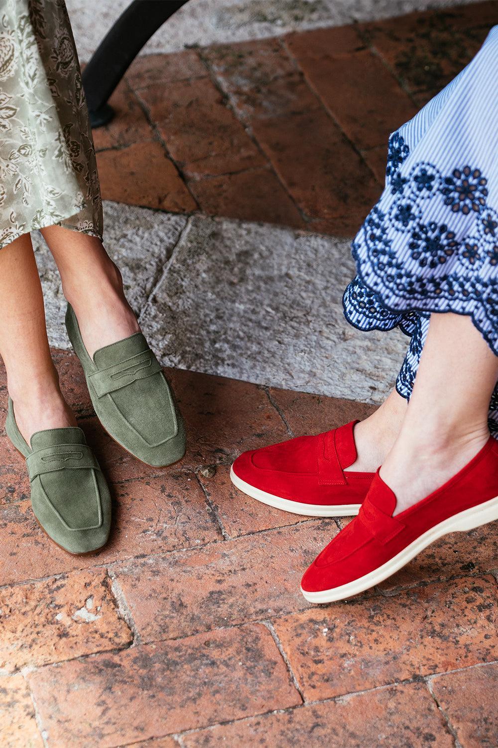 Essenziale Loafers - Khaki Green-KHAKIGRN-36-SHOEFLAT SHOE-SOPHIQUE