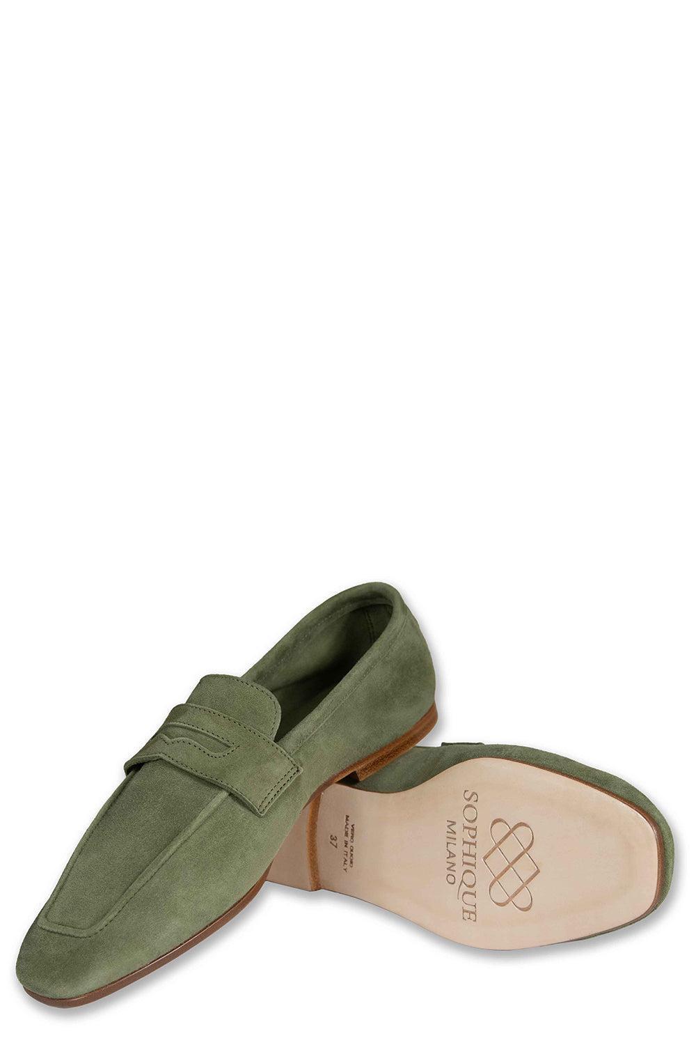 Essenziale Loafers - Khaki Green-KHAKIGRN-36-SHOEFLAT SHOE-SOPHIQUE