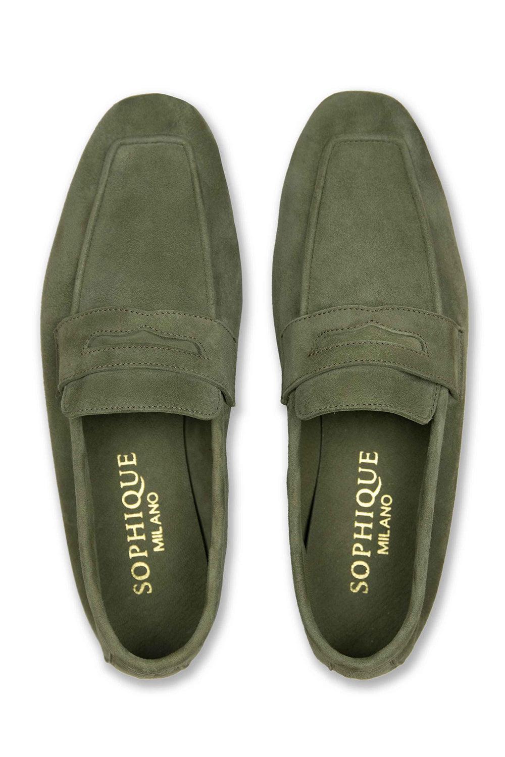Essenziale Loafers - Khaki Green-KHAKIGRN-36-SHOEFLAT SHOE-SOPHIQUE