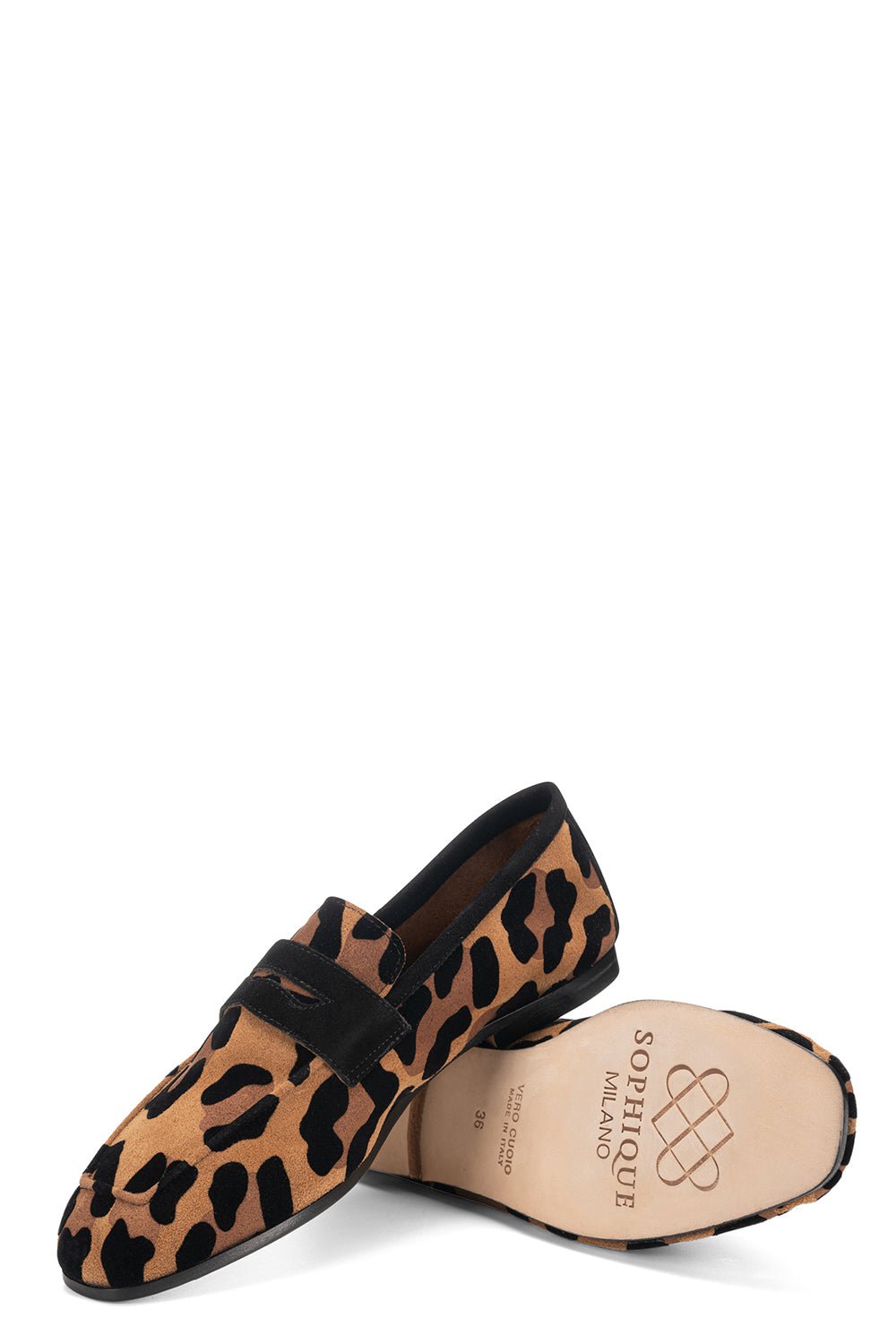 SOPHIQUE-Essenziale Suede Loafer - Leopard-