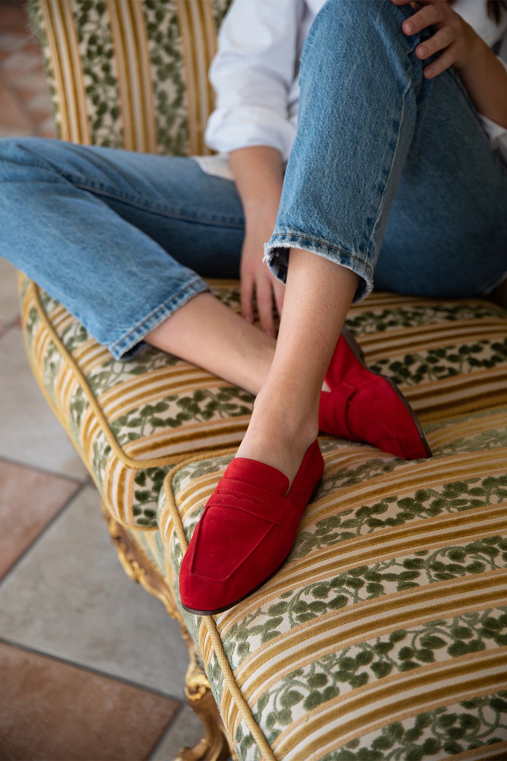 SOPHIQUE-Essenziale Suede Loafer - Red-