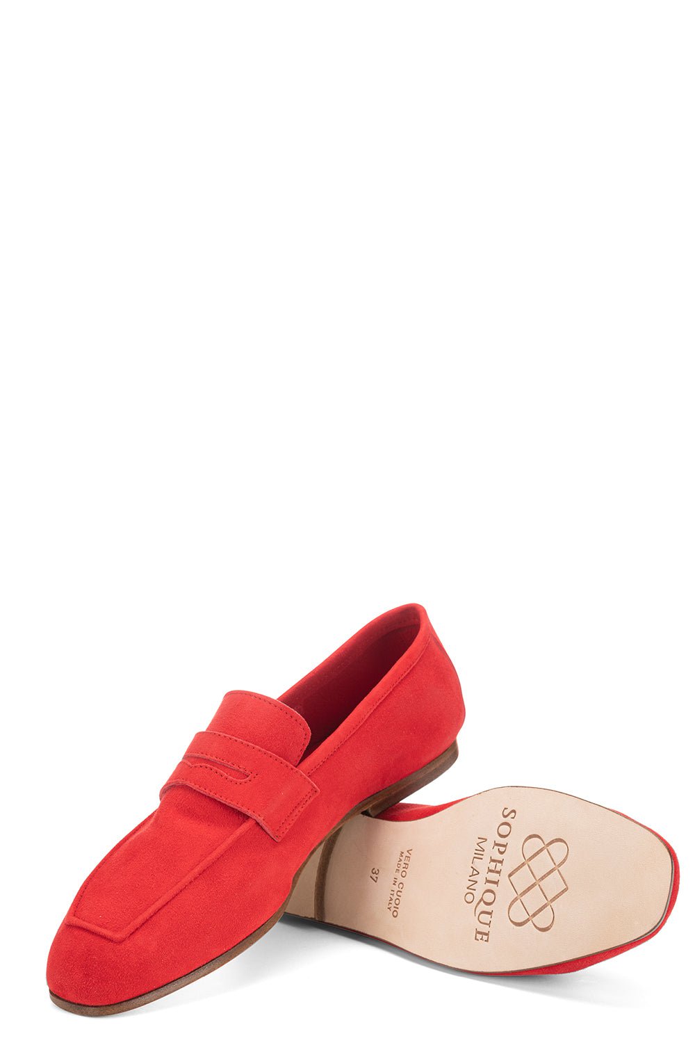 SOPHIQUE-Essenziale Suede Loafer - Red-