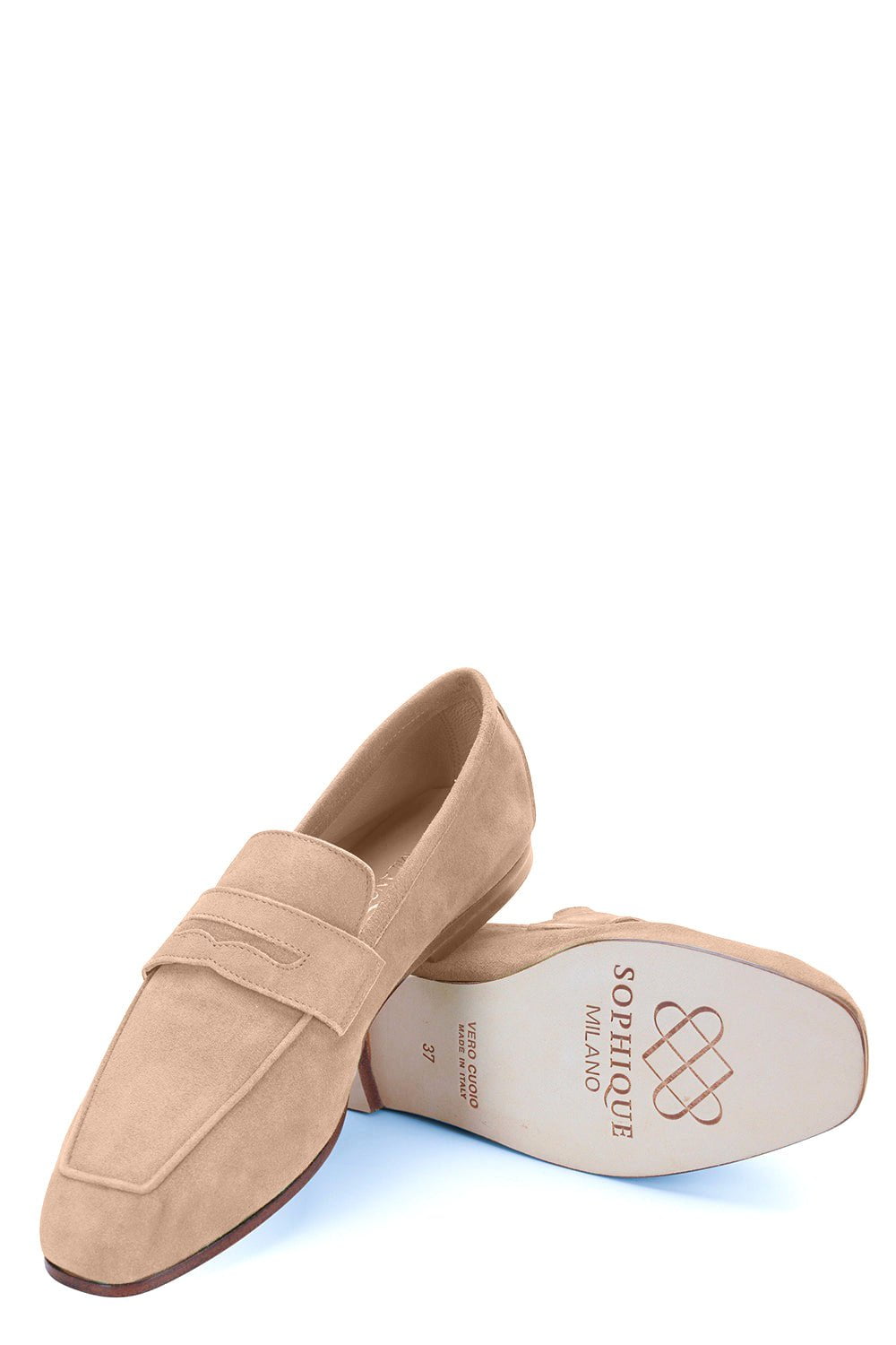 SOPHIQUE-Essenziale Suede Loafer - Sand-