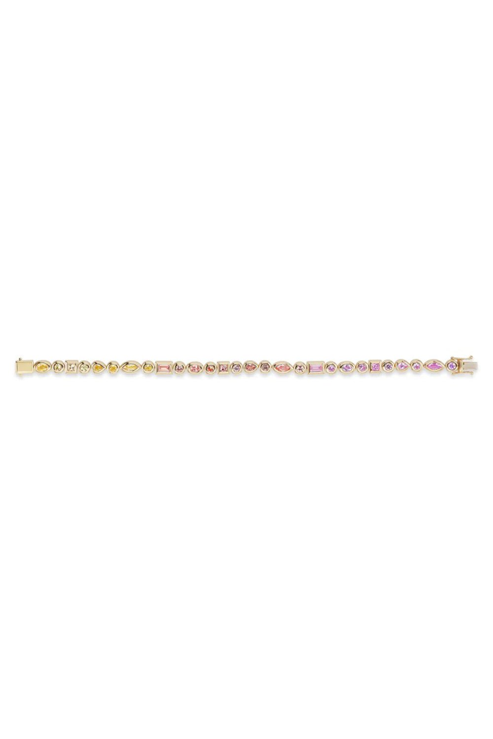 SORELLINA-Bezel Tennis Bracelet - Sapphire-YELLOW GOLD