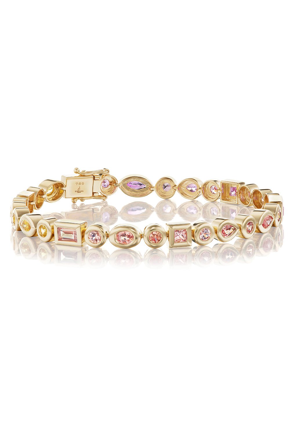 SORELLINA-Bezel Tennis Bracelet-YELLOW GOLD