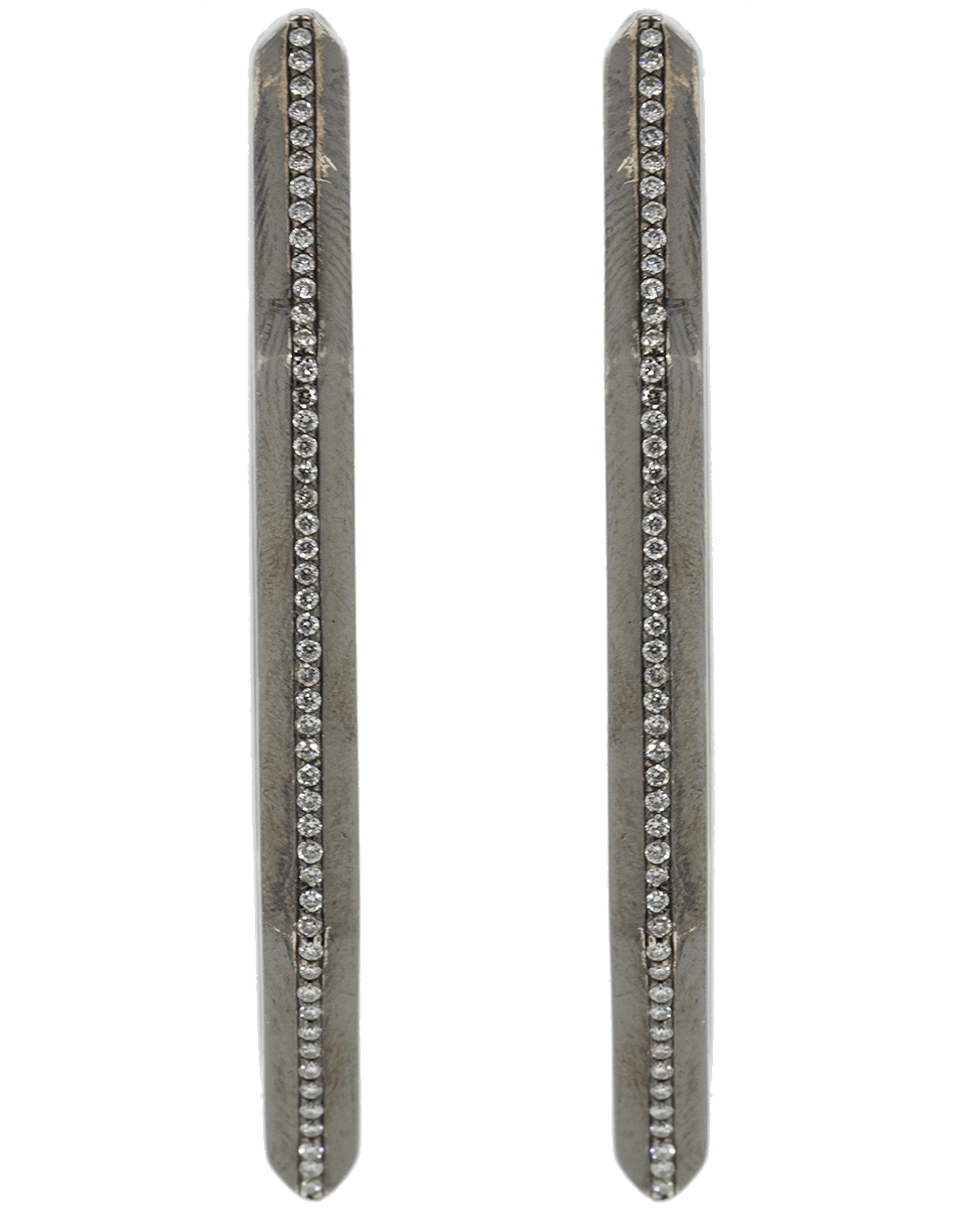 SORELLINA-Otto Black Diamond Hoop Earrings-BLACK