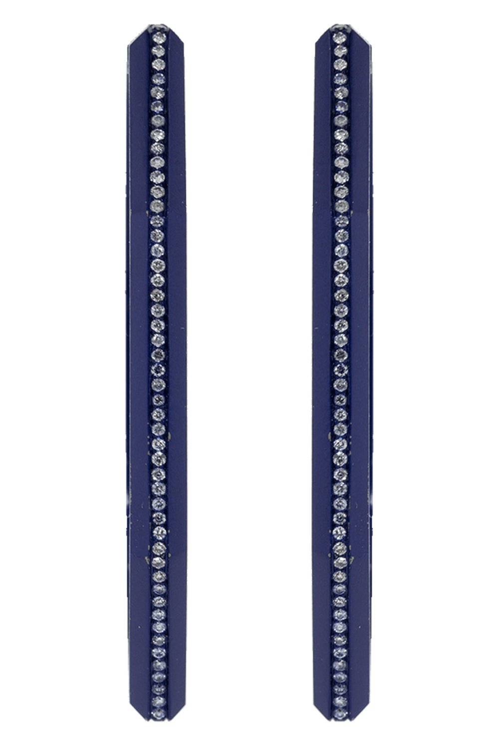 SORELLINA-Otto Navy Diamond Hoop Earrings-NAVY