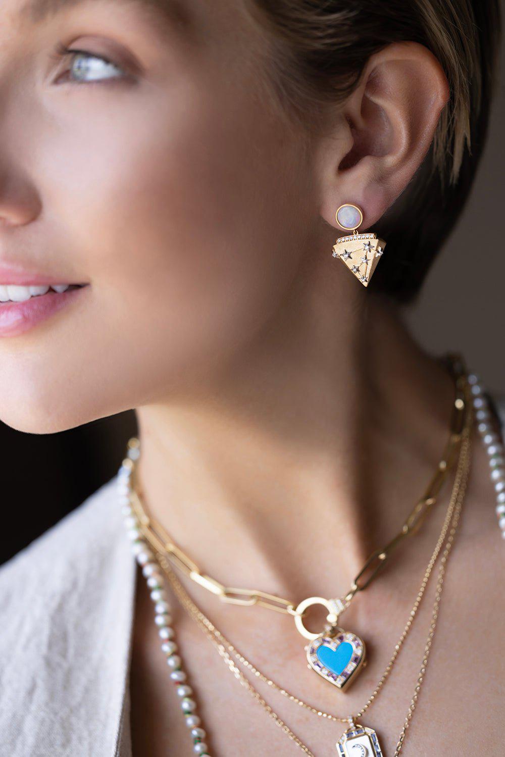 SORELLINA-Constellation Drop Earrings-YELLOW GOLD