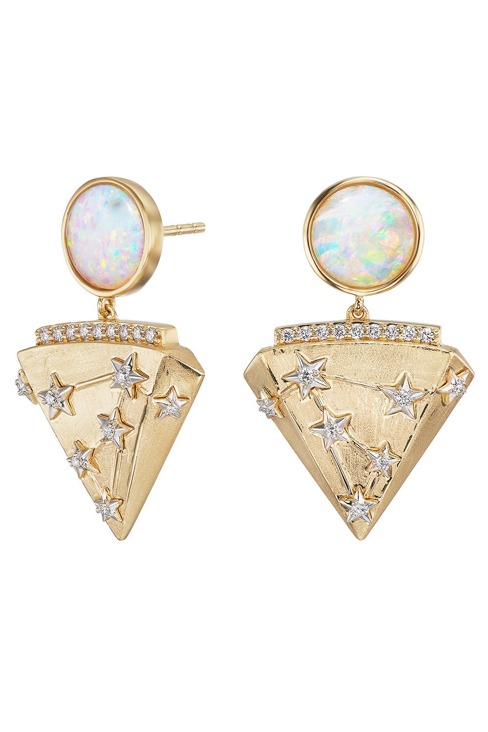 SORELLINA-Constellation Drop Earrings-YELLOW GOLD