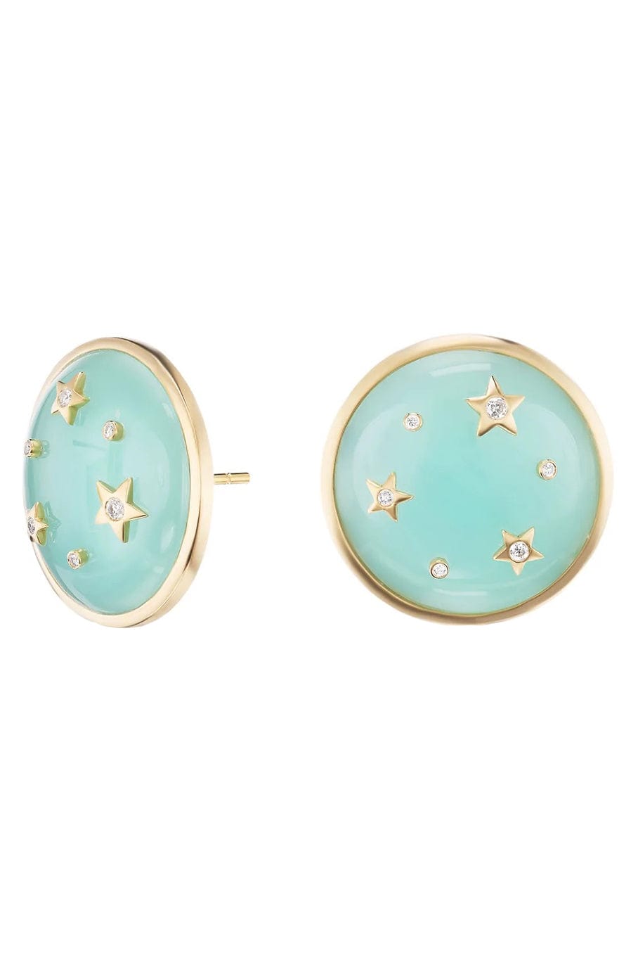 SORELLINA-Le Stelle Button Earrings-YELLOW GOLD