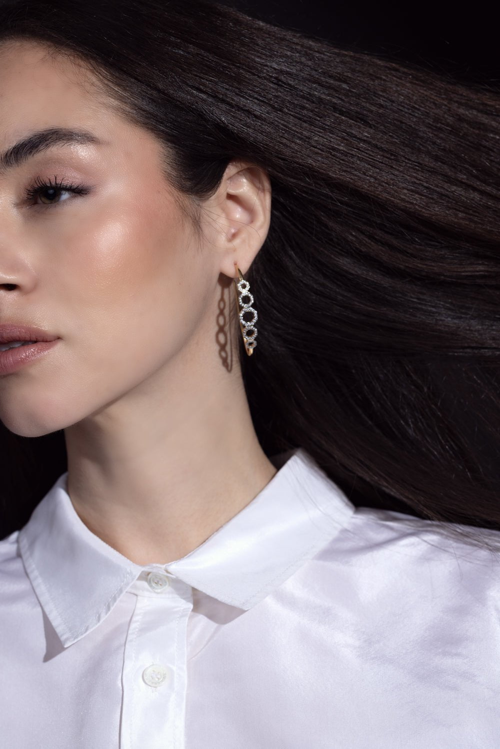 SORELLINA-Otto Vertical Hoop Earrings-YELLOW GOLD