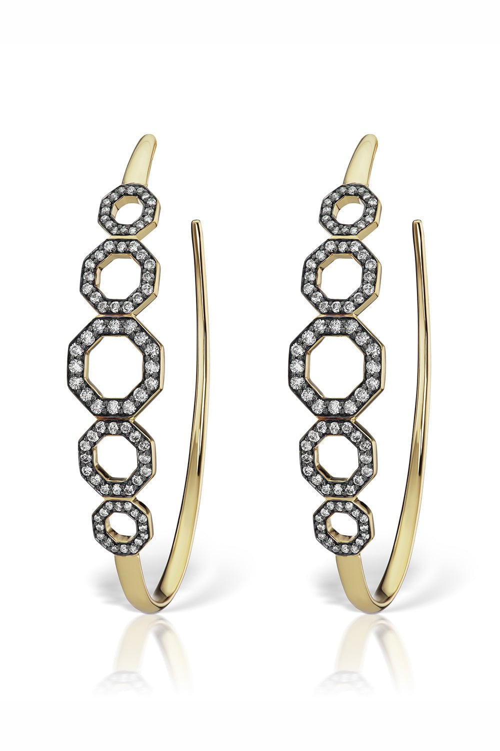 SORELLINA-Otto Vertical Hoop Earrings-YELLOW GOLD