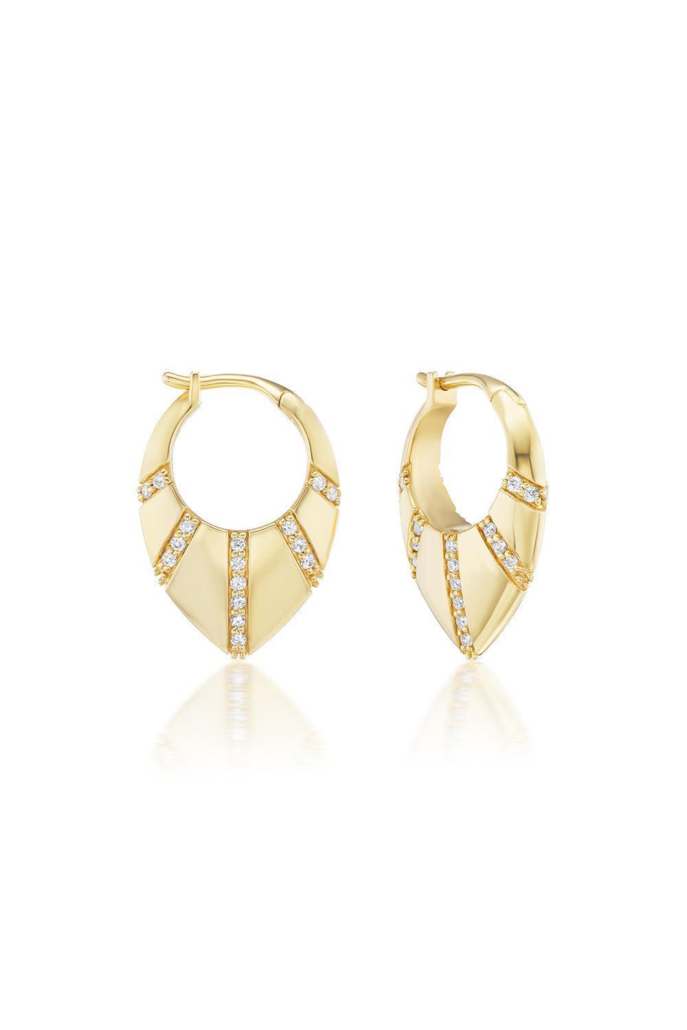 Stardust Diamond Huggies-YELLOW GOLD-JEWELRYFINE JEWELEARRING-SORELLINA