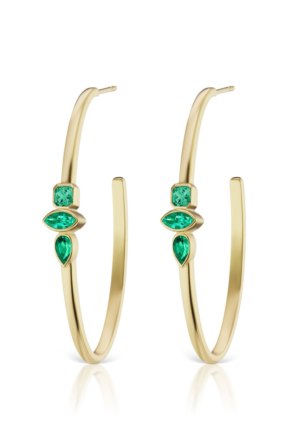 SORELLINA-Stx & Stone Hoops-YELLOW GOLD
