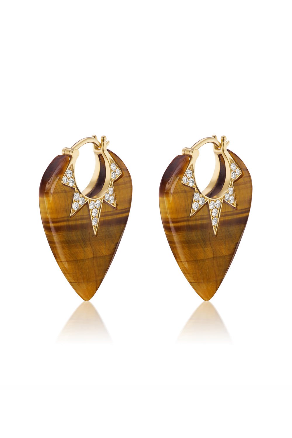 SORELLINA-Guitar Pick Earrings-YELLOW GOLD